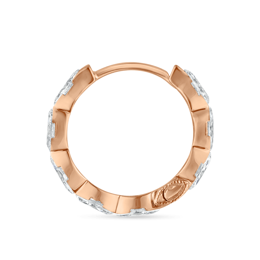 Invisible Set Diamond Marquise Eternity Hoop Earring