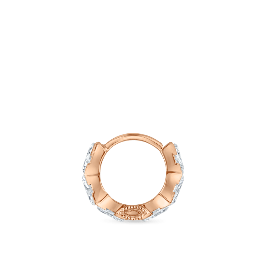 Invisible Set Diamond Marquise Eternity Hoop Earring
