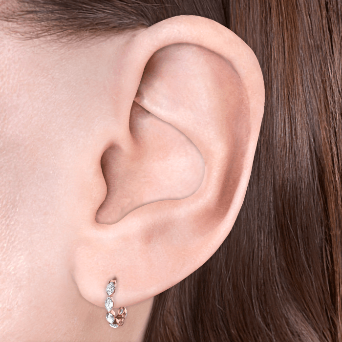Invisible Set Diamond Marquise Eternity Hoop Earring