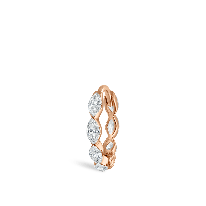 Invisible Set Diamond Marquise Eternity Hoop Earring