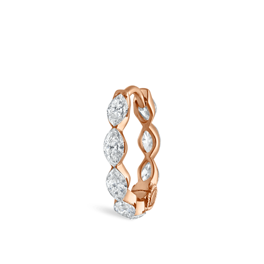 Invisible Set Diamond Marquise Eternity Hoop Earring
