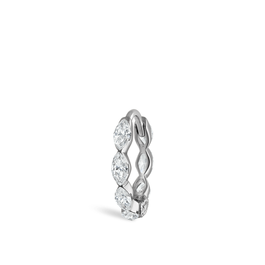 Invisible Set Diamond Marquise Eternity Hoop Earring