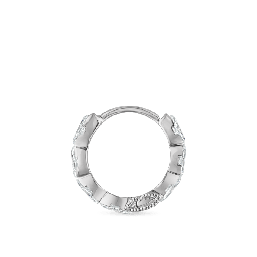 Invisible Set Diamond Marquise Eternity Hoop Earring
