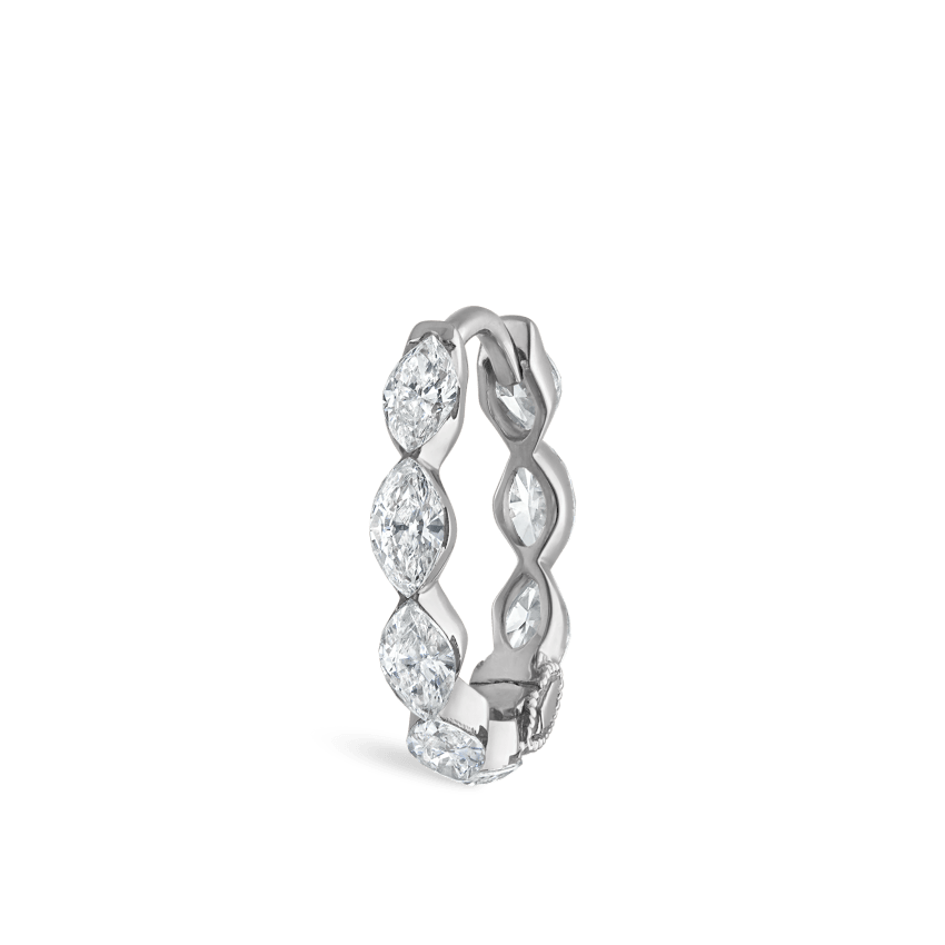 Invisible Set Diamond Marquise Eternity Hoop Earring