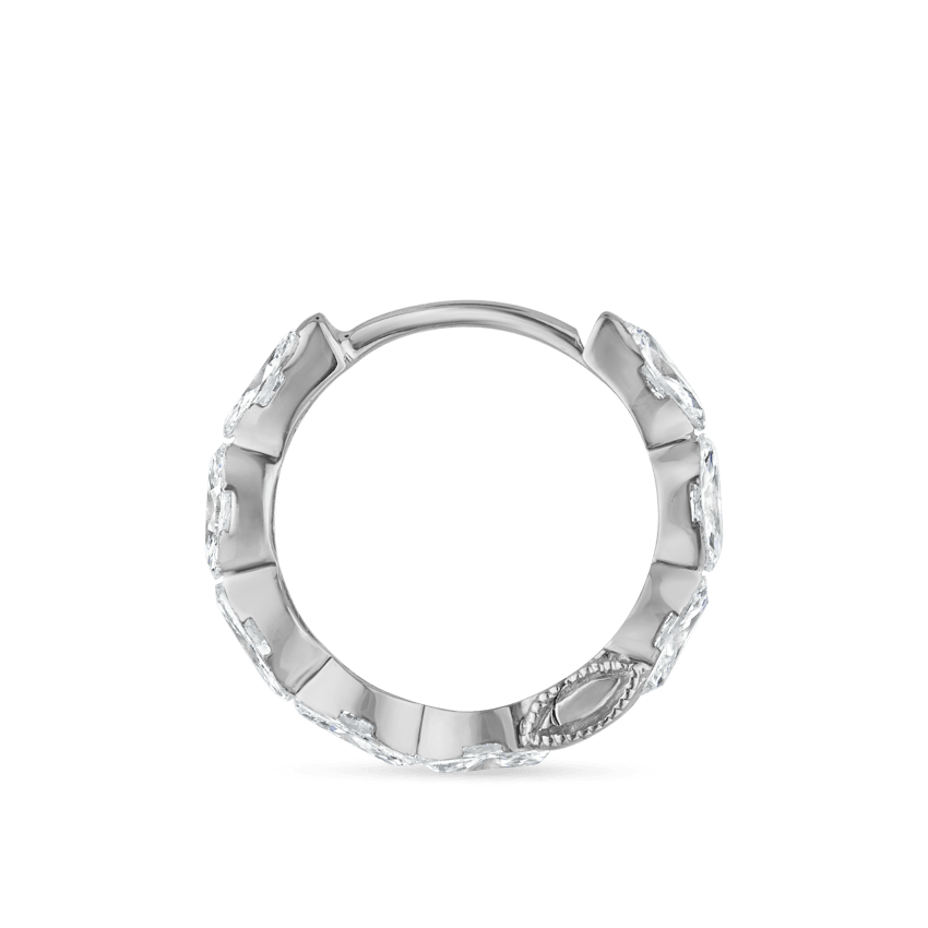 Invisible Set Diamond Marquise Eternity Hoop Earring