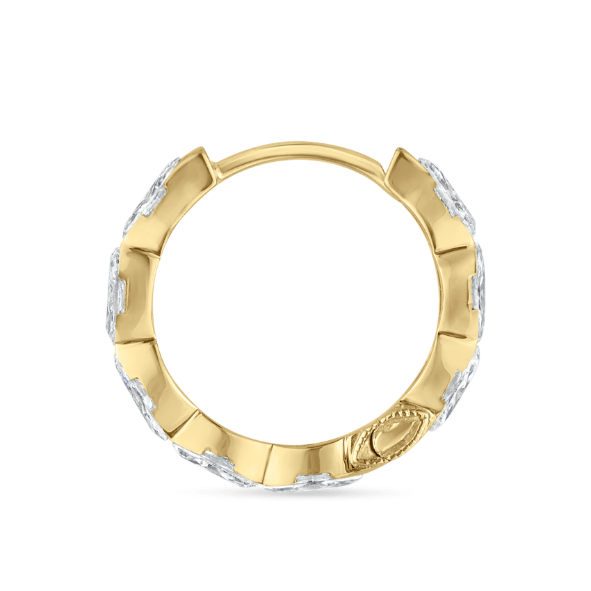 Invisible Set Diamond Marquise Eternity Hoop Earring