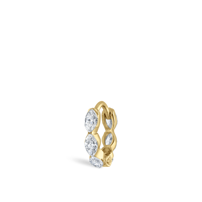 Invisible Set Diamond Marquise Eternity Hoop Earring