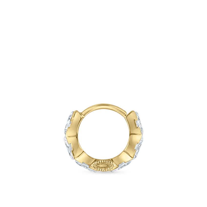 Invisible Set Diamond Marquise Eternity Hoop Earring