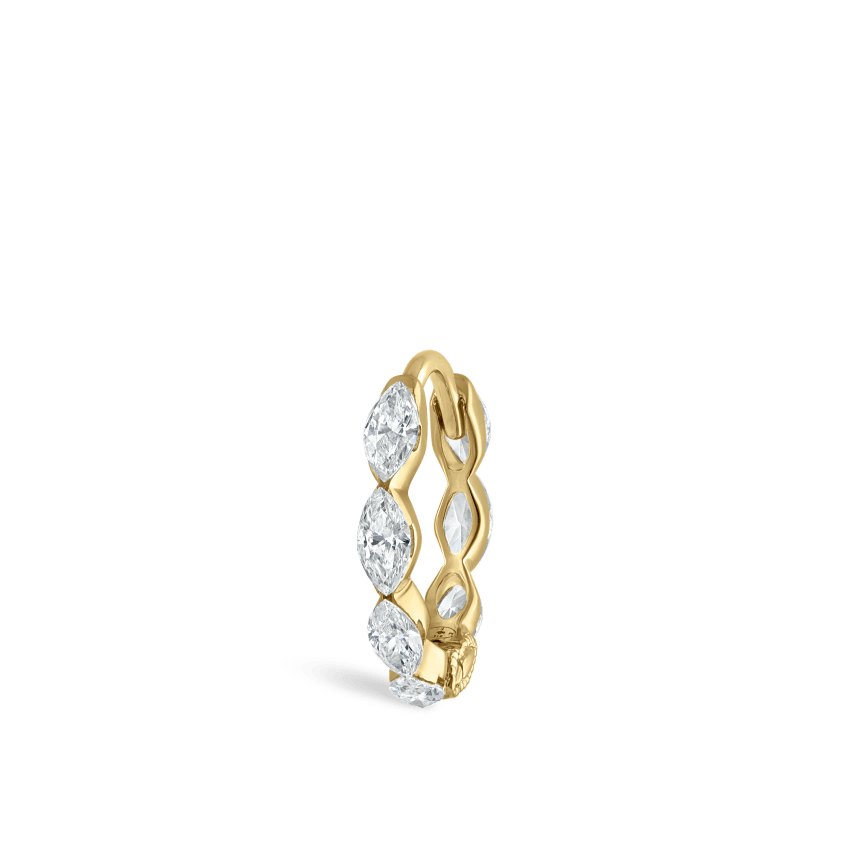 Invisible Set Diamond Marquise Eternity Hoop Earring