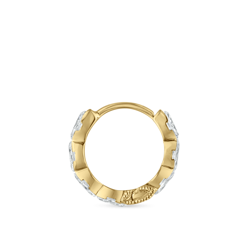 Invisible Set Diamond Marquise Eternity Hoop Earring