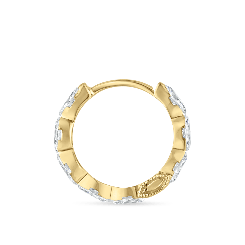 Invisible Set Diamond Marquise Eternity Hoop Earring