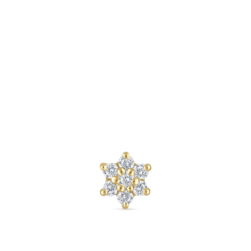Diamond Flower Threaded Stud Earring