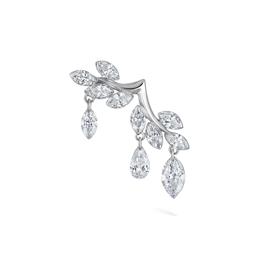 Diamond Vine Garland Threaded Stud Earring
