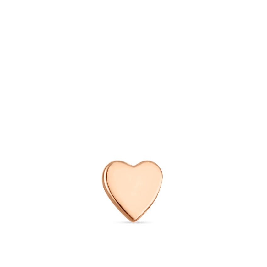 Heart Threaded Stud Earring With Titanium Backing