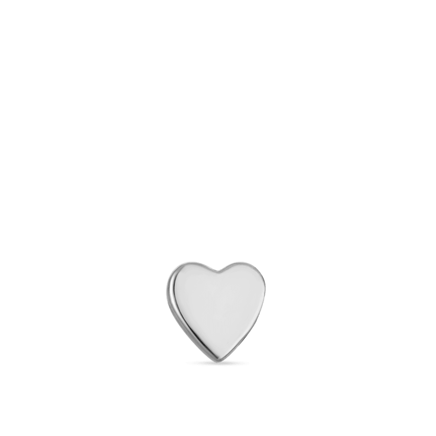 Heart Threaded Stud Earring With Titanium Backing