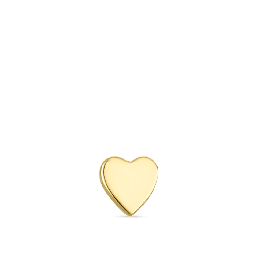 Heart Threaded Stud Earring With Titanium Backing