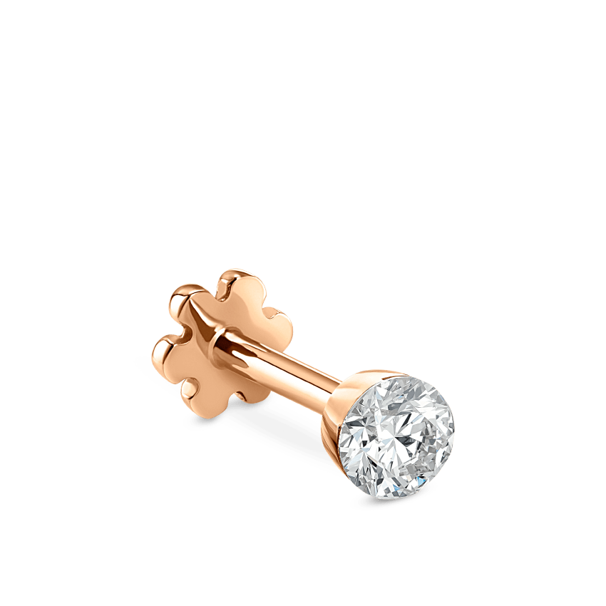 Invisible Set Diamond Threaded Stud Earring With Titanium Backing