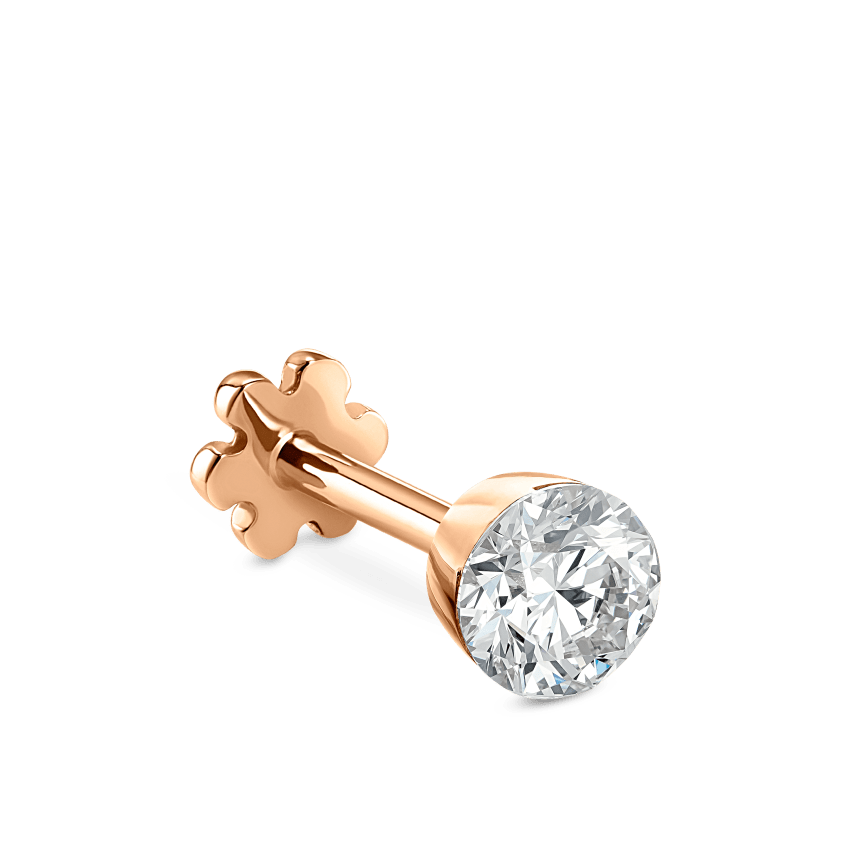 Invisible Set Diamond Threaded Stud Earring