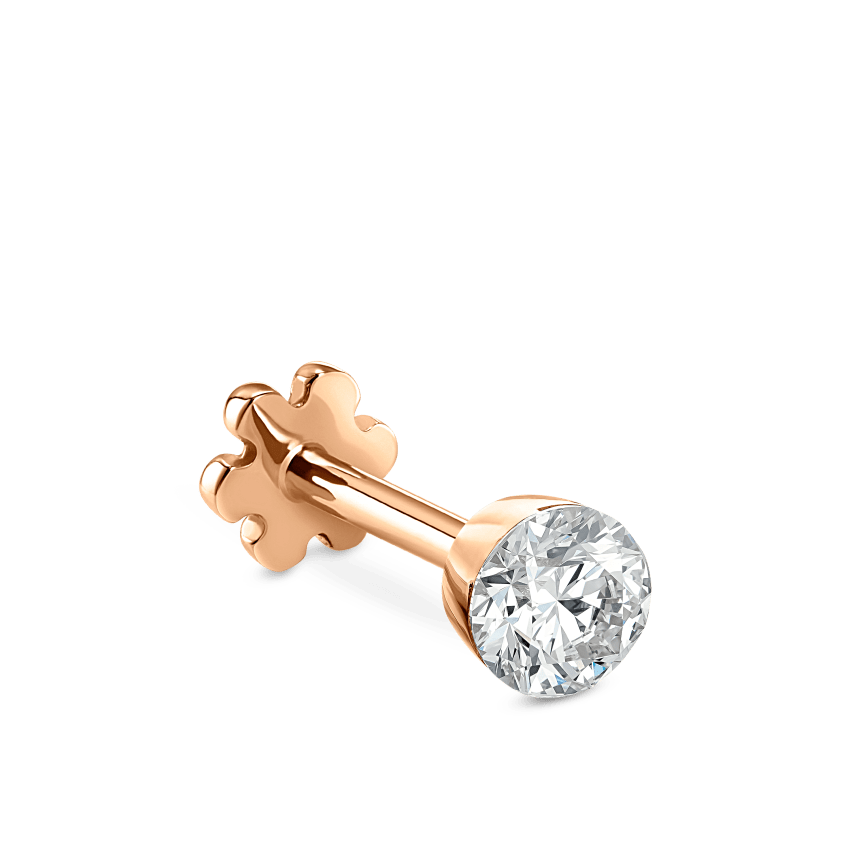Invisible Set Diamond Threaded Stud Earring