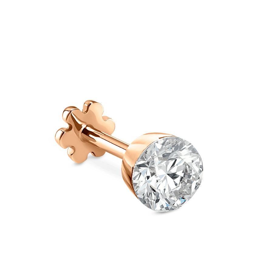 Invisible Set Diamond Threaded Stud Earring With Titanium Backing