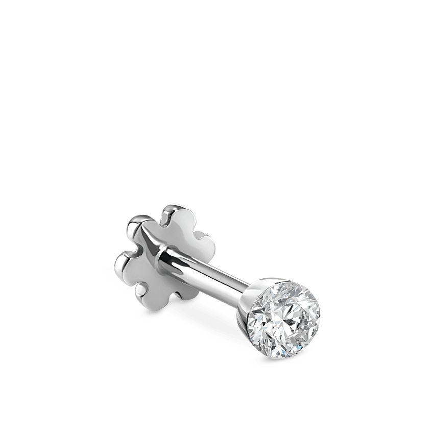 Invisible Set Diamond Threaded Stud Earring With Titanium Backing