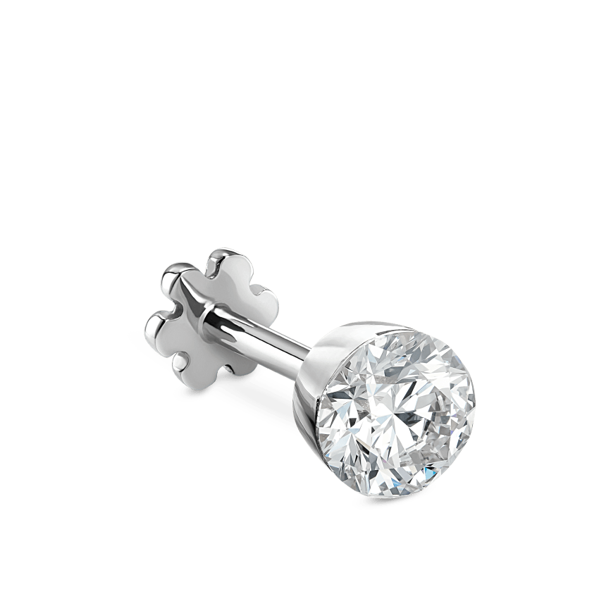 Invisible Set Diamond Threaded Stud Earring With Titanium Backing