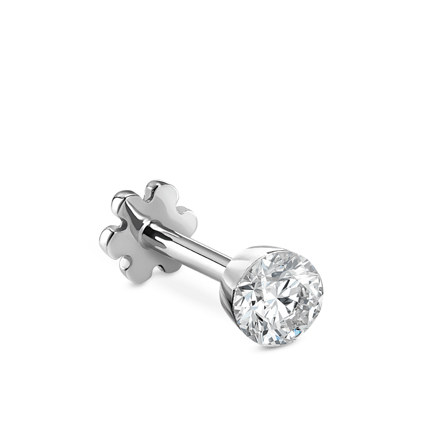 Invisible Set Diamond Threaded Stud Earring