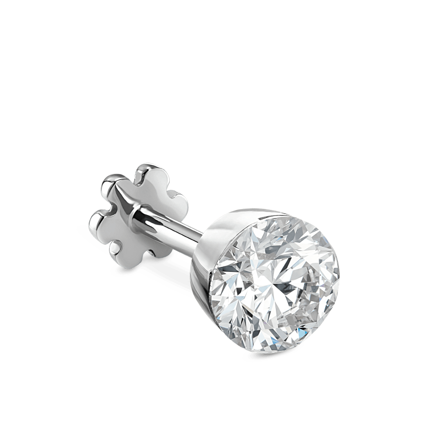 Invisible Set Diamond Threaded Stud Earring With Titanium Backing