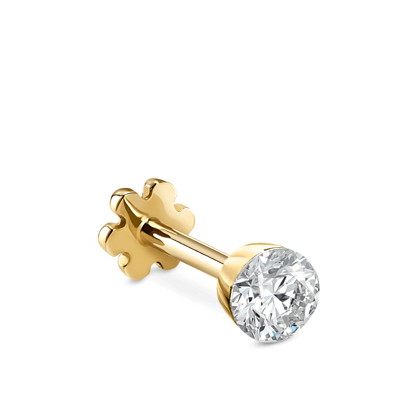 Invisible Set Diamond Threaded Stud Earring