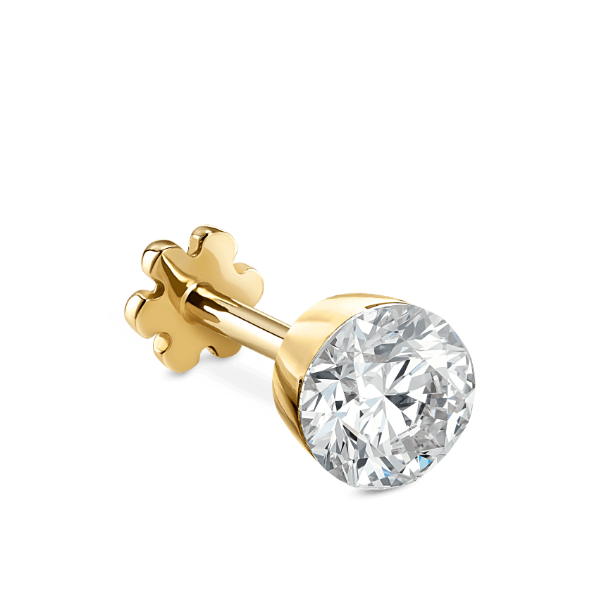 Invisible Set Diamond Threaded Stud Earring With Titanium Backing