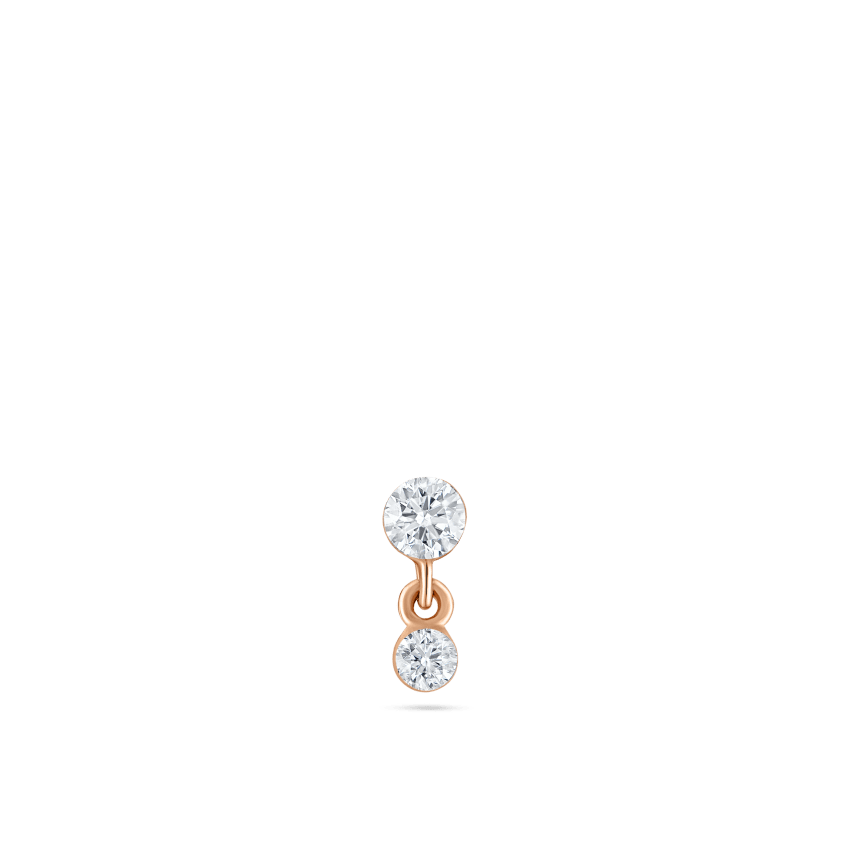 Invisible Set Diamond Dangle Threaded Stud Earring With Titanium Backing