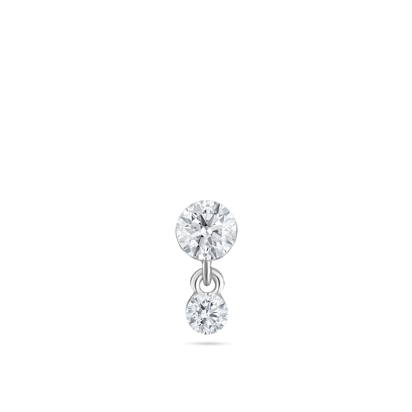 Invisible Set Diamond Dangle Threaded Stud Earring With Titanium Backing