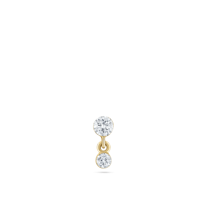 Invisible Set Diamond Dangle Threaded Stud Earring With Titanium Backing