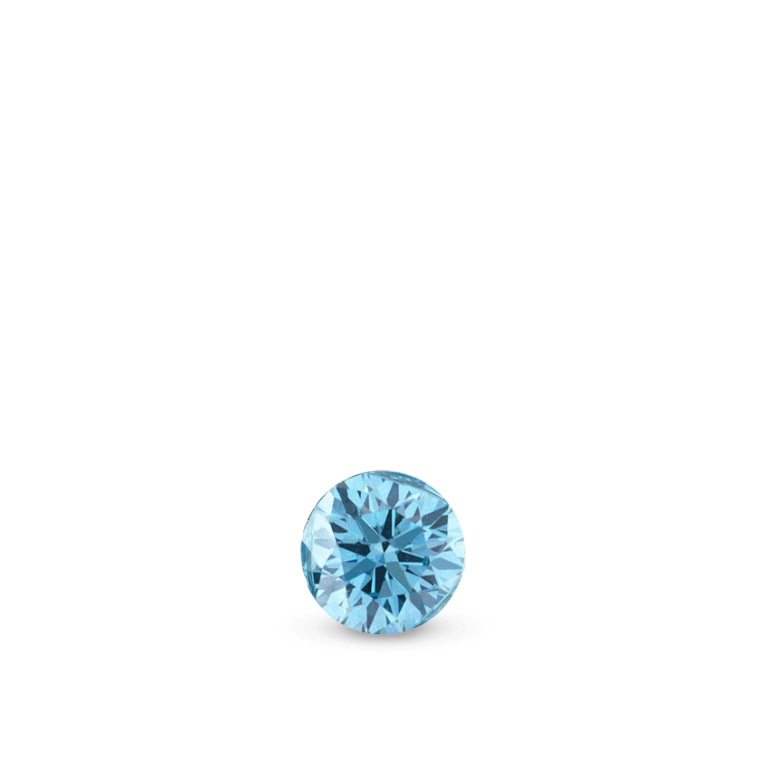 Invisible Set Light Blue Diamond Threaded Stud Earring
