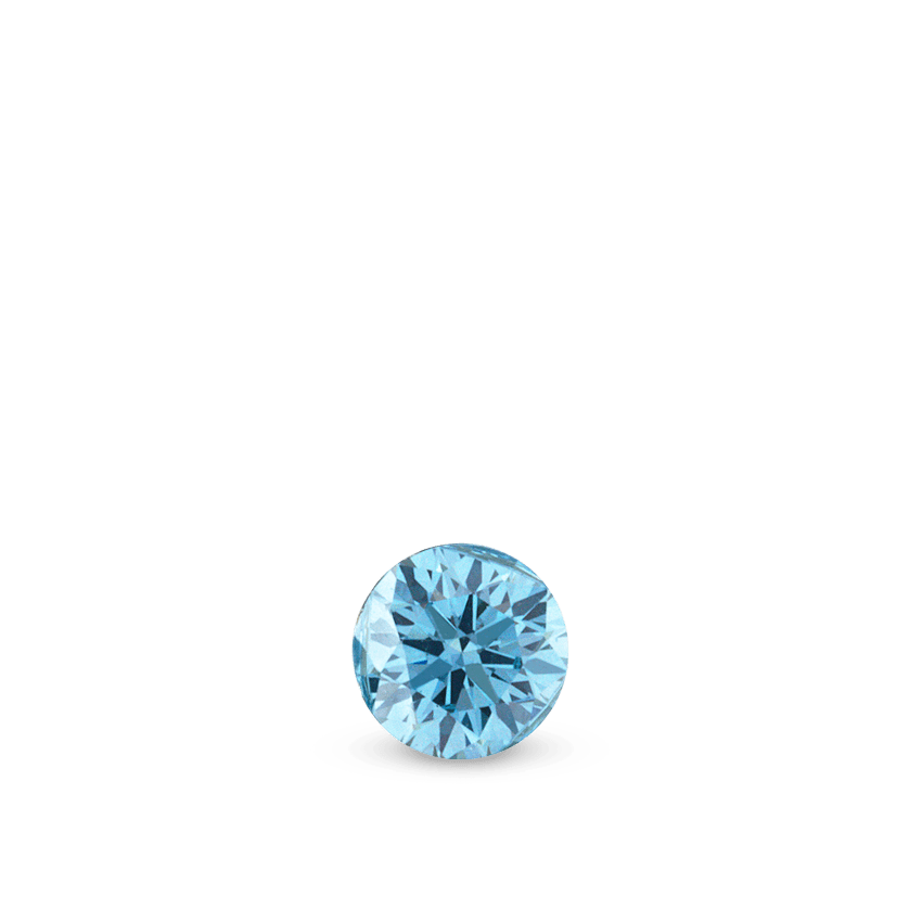 Invisible Set Light Blue Diamond Threaded Stud Earring