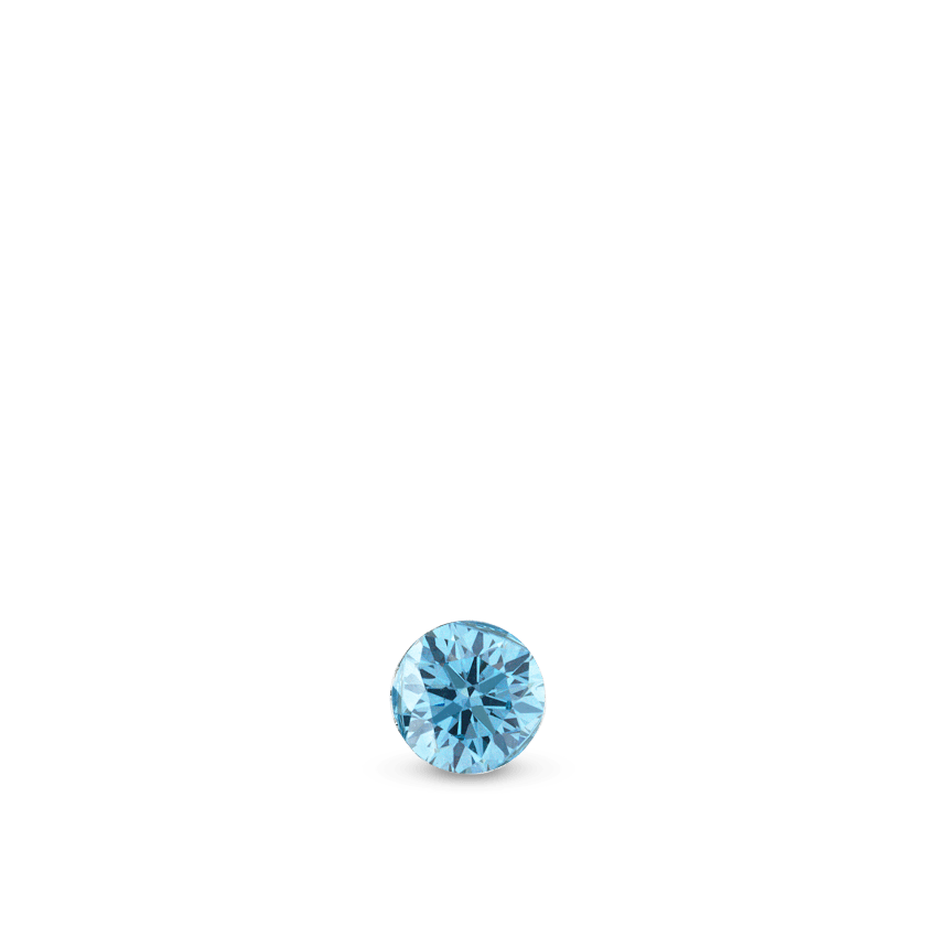 Invisible Set Light Blue Diamond Threaded Stud Earring