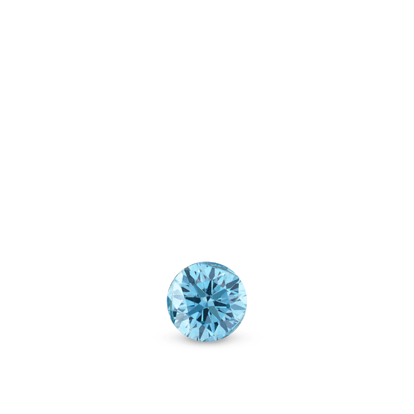 Invisible Set Light Blue Diamond Threaded Stud Earring