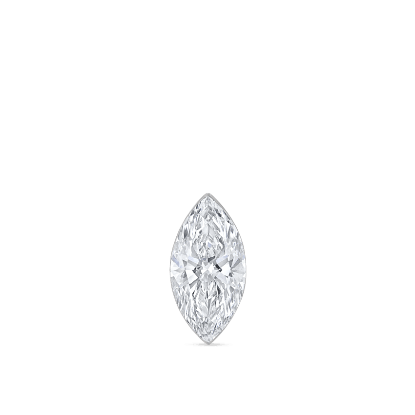 Invisible Set Diamond Marquise Threaded Stud Earring