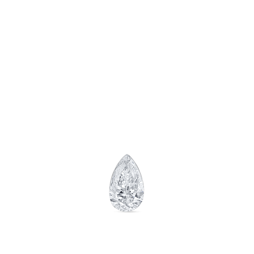 Invisible Set Diamond Pear Threaded Stud Earring