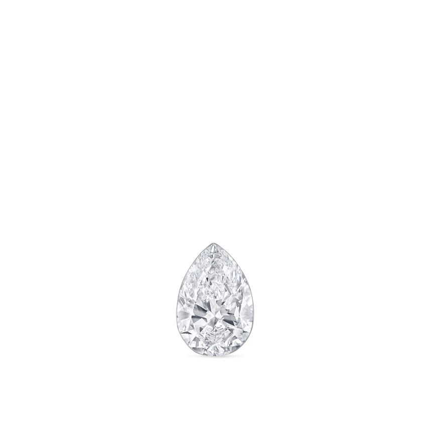 Invisible Set Diamond Pear Threaded Stud Earring