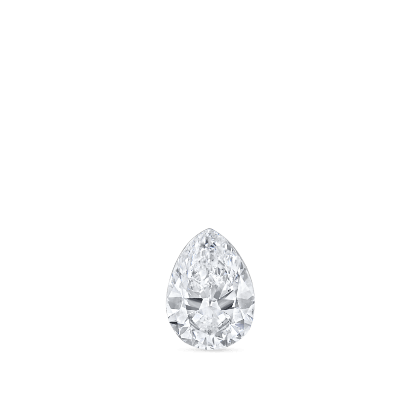 Invisible Set Diamond Pear Threaded Stud Earring