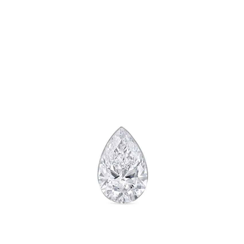 Invisible Set Diamond Pear Threaded Stud Earring