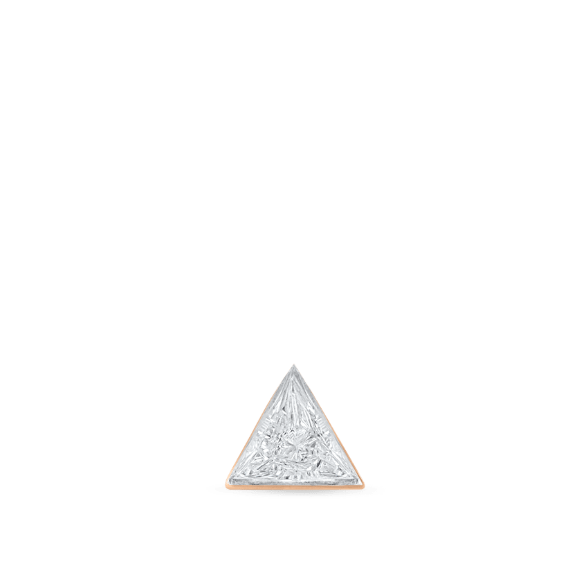 Invisible Set Triangle Diamond Threaded Stud Earring