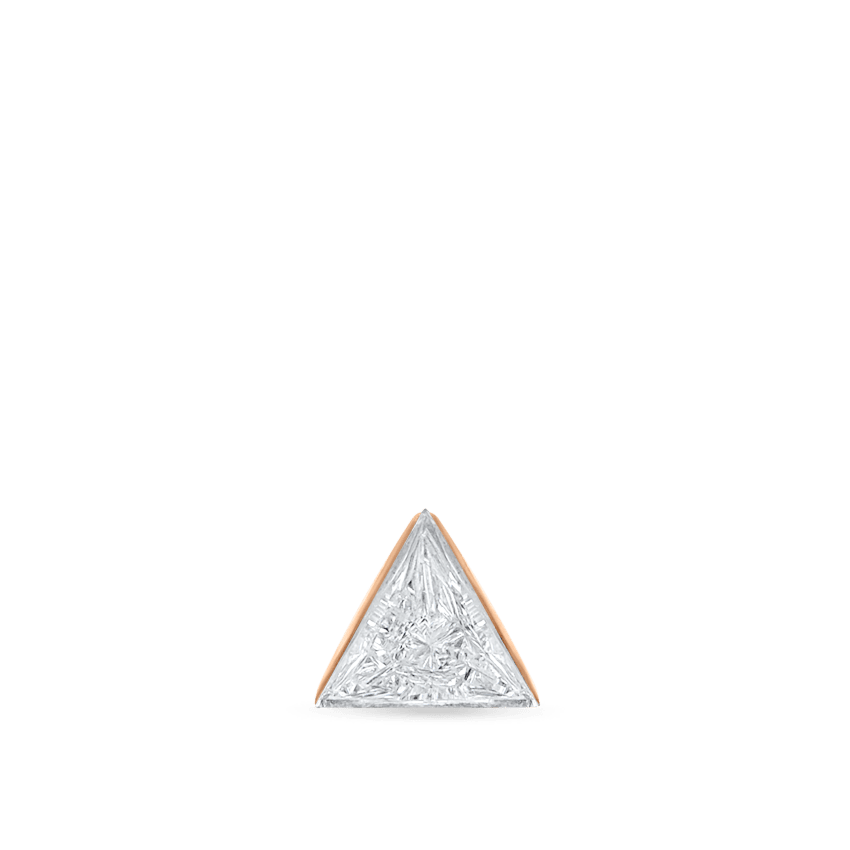 Invisible Set Triangle Diamond Threaded Stud Earring