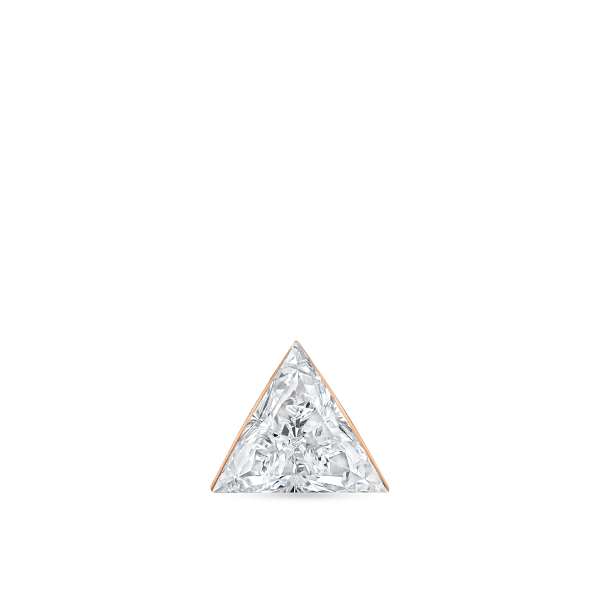 Invisible Set Triangle Diamond Threaded Stud Earring