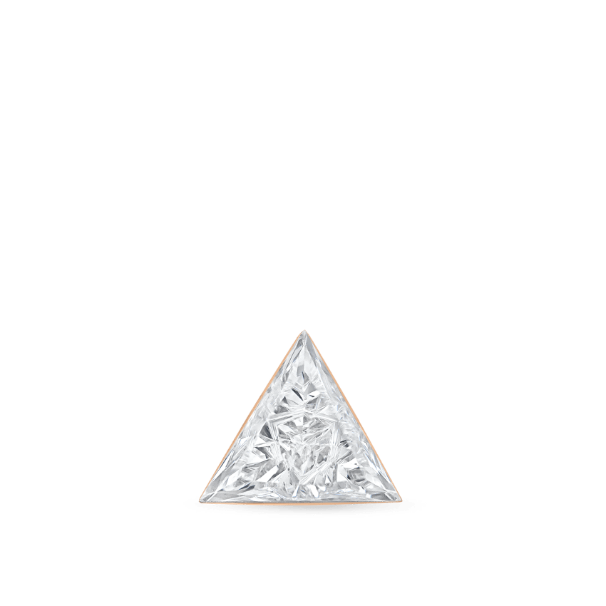 Invisible Set Triangle Diamond Threaded Stud Earring With Titanium Backing