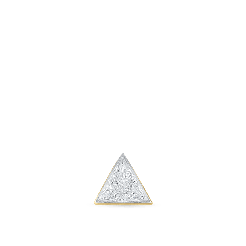 Invisible Set Triangle Diamond Threaded Stud Earring