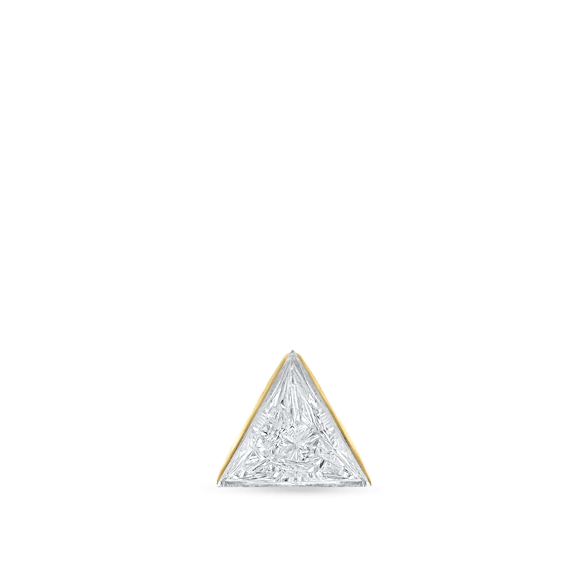 Invisible Set Triangle Diamond Threaded Stud Earring With Titanium Backing