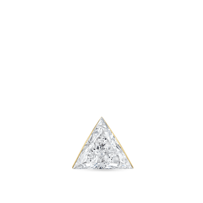 Invisible Set Triangle Diamond Threaded Stud Earring With Titanium Backing