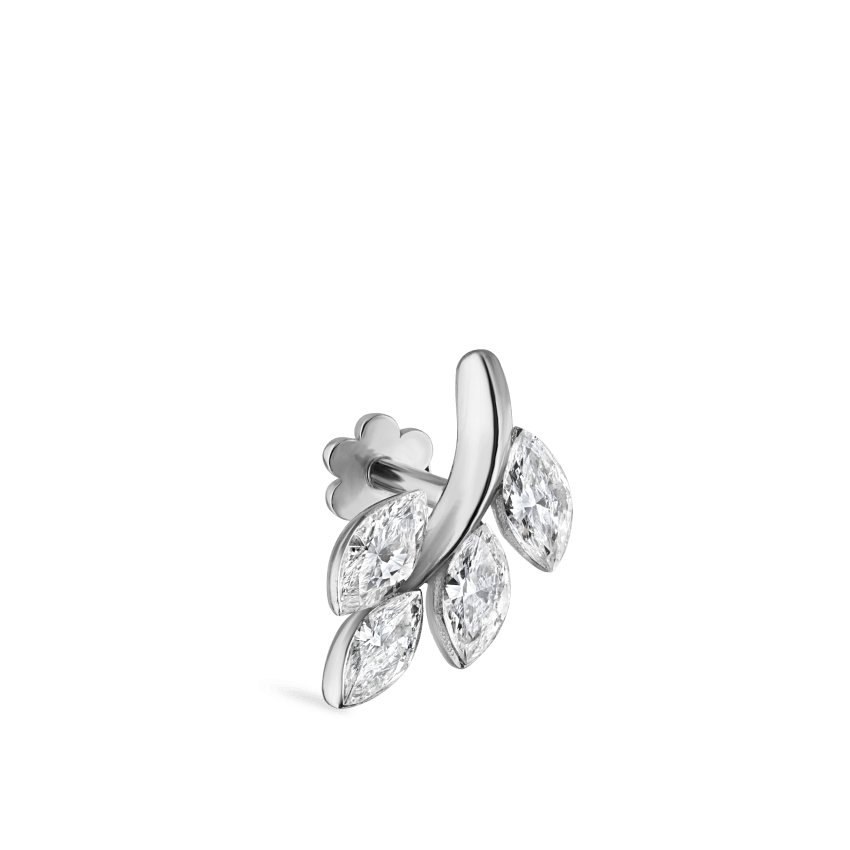 Diamond Vine Threaded Stud Earring